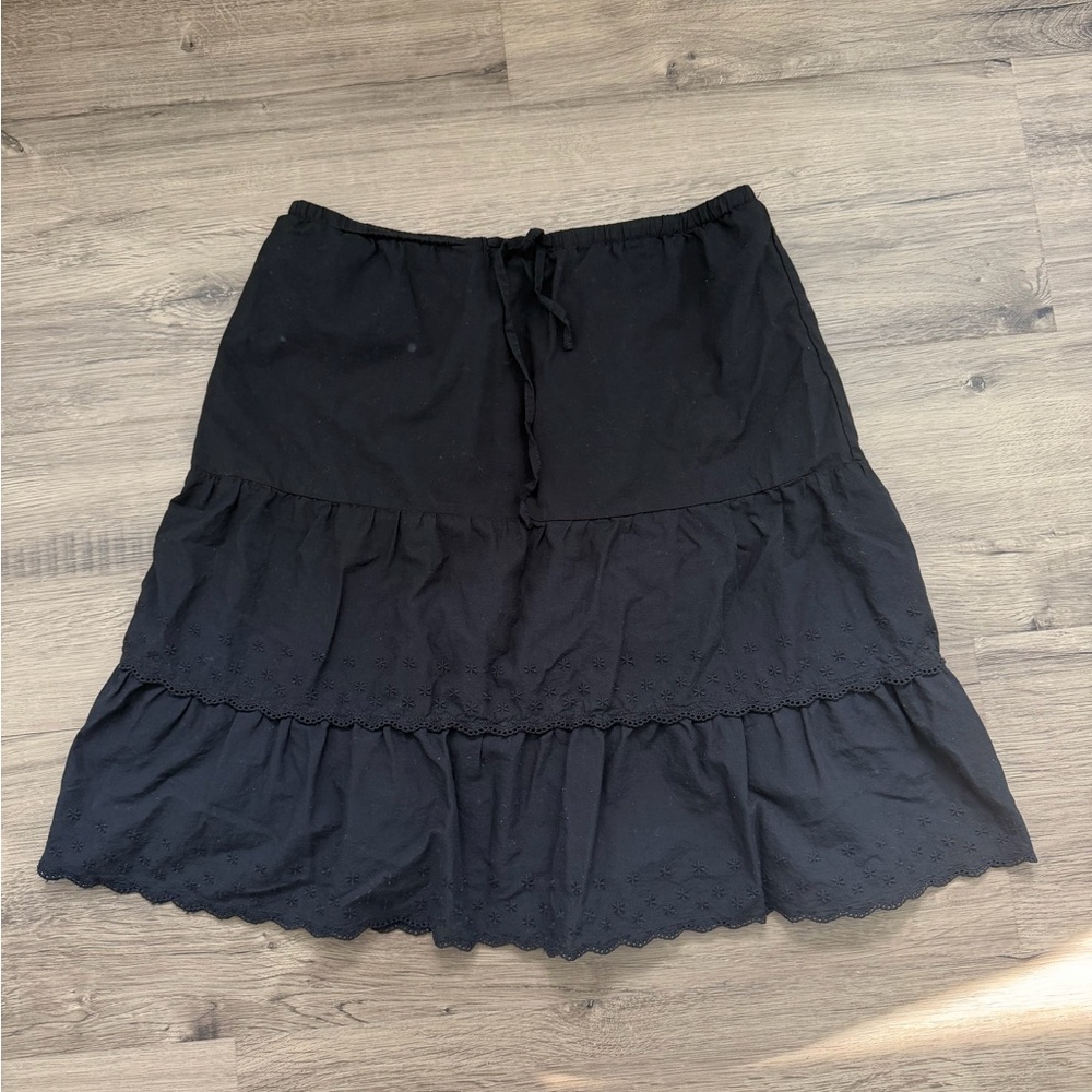 Brandy Melville Black Tiered Cotton Skirt